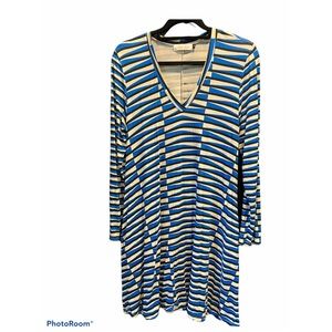 Fighting Eel V-Neck Long Sleeve stripe dress L